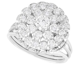 Vintage 2.62 Carat Diamond Cluster Ring in 12k White Gold