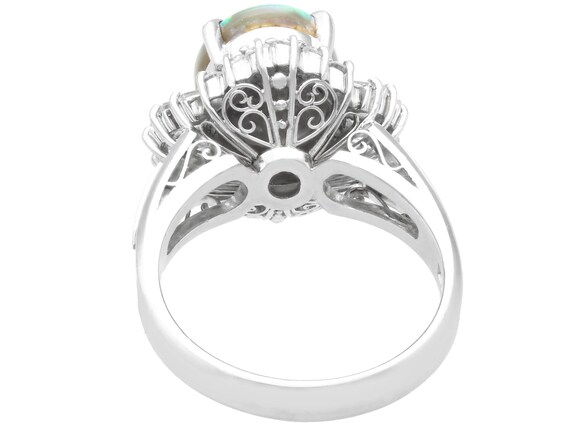 2.09ct Opal and 0.89ct Diamond, Platinum Dress Ri… - image 5