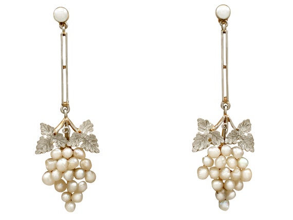 Antique Georgian 14K Gold Silver-Topped Rose-Cut Diamond Natural Pearl  Earrings | eBay