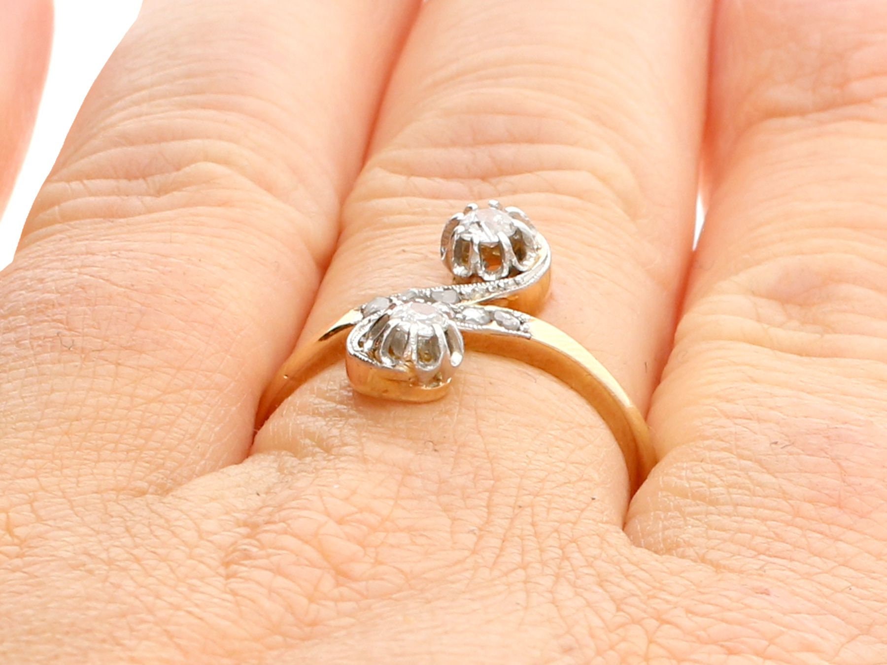 【source object】Antique Diamond Ring 14.5 Buy 0.50 Ct Diamond and 14 Ct Yellow Gold Twist Ring - Antique