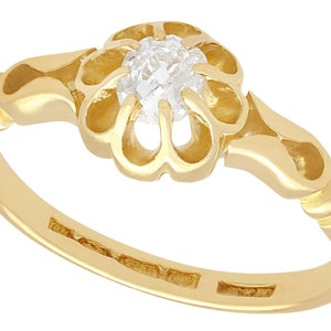 Antique 0.33 ct Diamond and 18 ct Yellow Gold Solitaire Engagement Ring 1912
