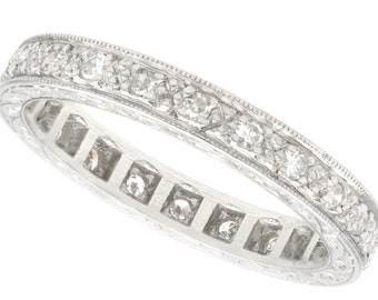0.27 ct Diamond and Platinum Full Eternity Ring - Vintage Circa 1950