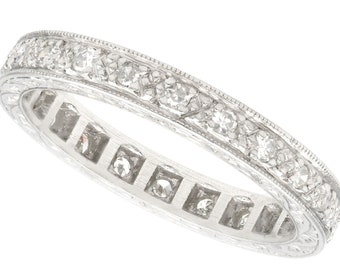 Vintage 0.27 ct Diamond and Platinum Full Eternity Ring Circa 1950