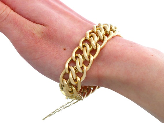 18 ct Yellow Gold Bracelet - Antique French Circa… - image 8