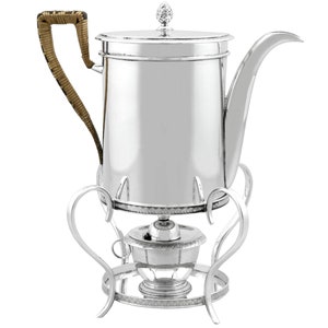 19th Century Austrian Silver Coffee Pot with Spirit Burner