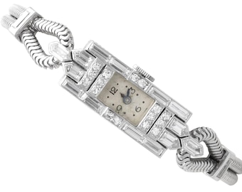 Antique Art Deco 1.30 Carat Diamond Ladies Cocktail Watch in Platinum Circa 1925