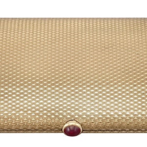 Vintage Boucheron 9k gult guld och rubin kompakt