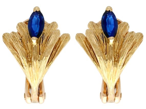 18金 イヤリング サファイア K18YG イエローゴールド イヤリング