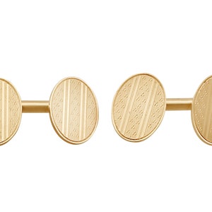 Vintage 1960s Oval Cufflinks in Yellow Gold