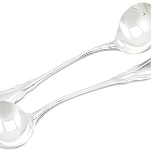 Sterling Silver Lily Pattern Sauce Ladles by George Adams - Antique Victorian (1854)