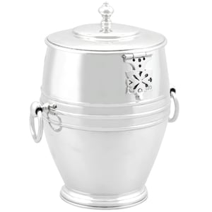 Antique George V Sterling Silver Tea Caddy and Spoon (1914)
