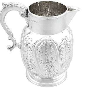 Antique Victorian Sterling Silver Beer/Water/Cordial Jug