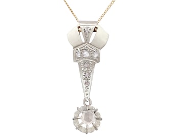 Antique Art Deco 0.37ct Diamond and 18k Yellow Gold Pendant