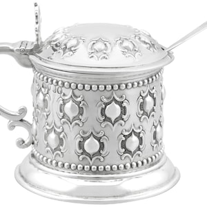Antique Victorian Sterling Silver Mustard Pot (1861)