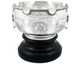 Sterling zilveren Monteith Bowl - Antiek Edwardiaans (1905)