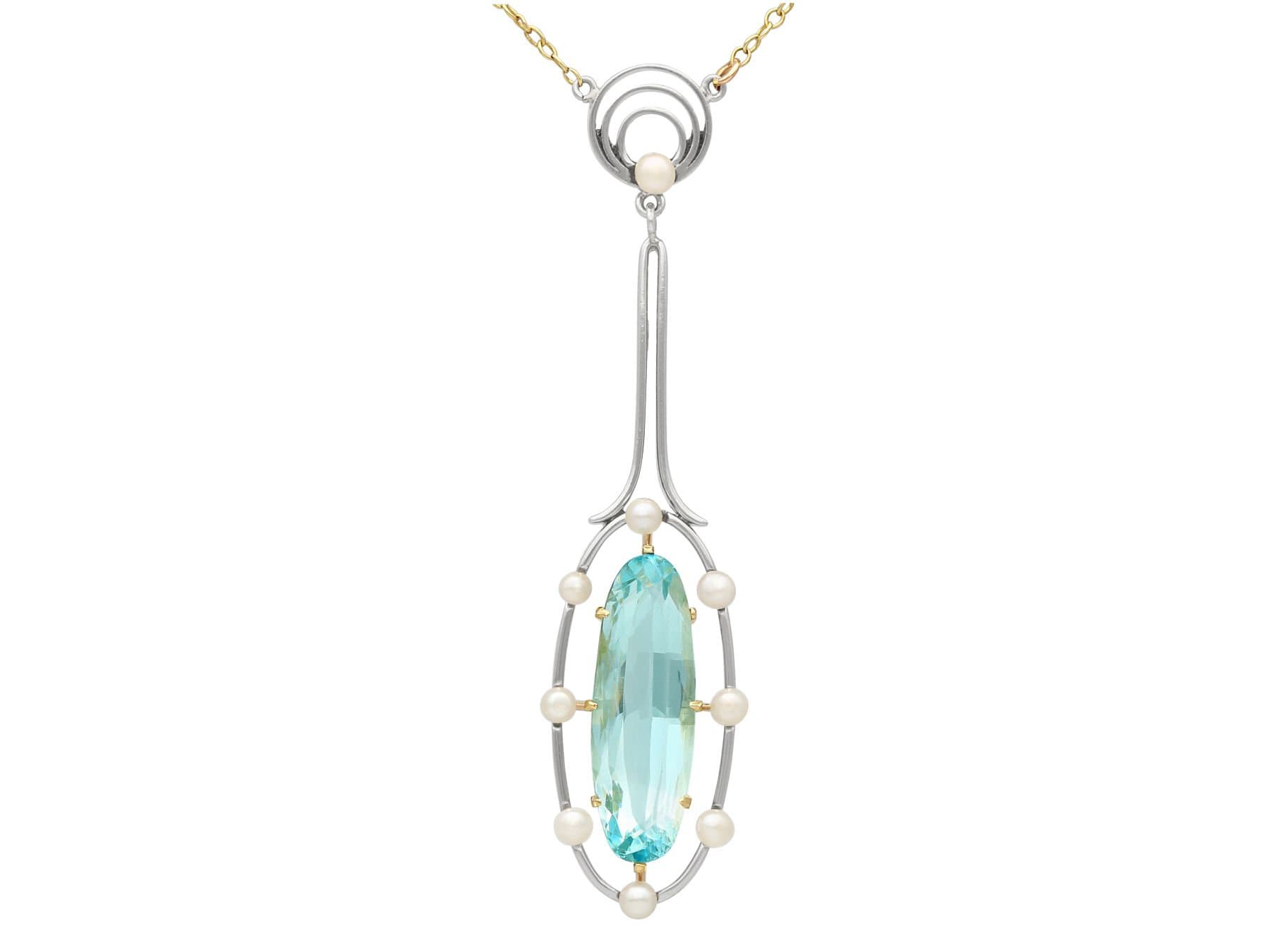 vintage aquamarine and pearl necklace