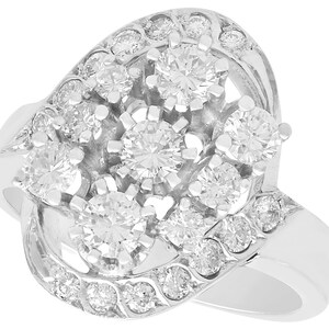1.76 ct Diamond and 14 ct White Gold Dress Ring - Vintage Circa 1950