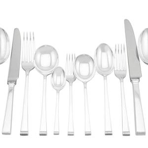 Vintage Sterling Silver Canteen of Cutlery for Eight Persons - Art Deco Style