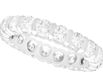 3.04 ct Diamond and 18 ct White Gold Full Eternity Ring - Vintage French Circa 1950