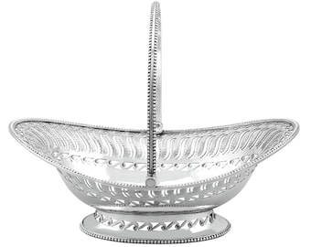 Sterling Silver Bon Bon Basket - Antique George III (1786)