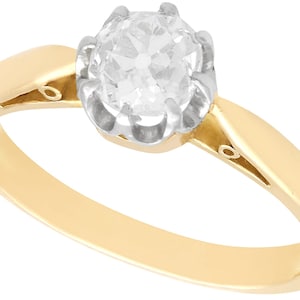 Antique 0.80 ct Diamond and 18ct Yellow Gold Solitaire Engagement Ring Circa 1920