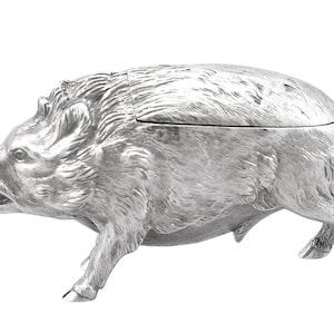 Sterling Silver Boar Vesta Box - Antique Victorian (1880)