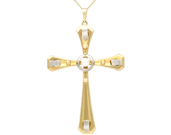 Vintage Seed Pearl and 18k Yellow Gold Cross Pendant