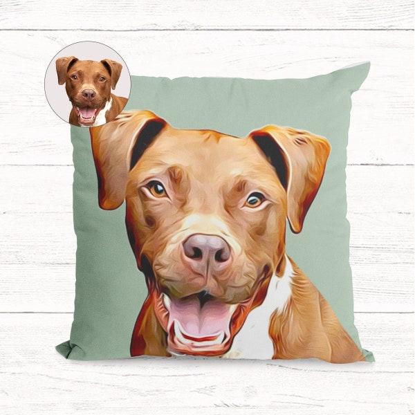 Custom Pet Pillow, Dog Lover Gift, Dog Face Pillow, Pet Loss Gift, Pet Memorial Gift, Dog Mom, Dog Owner, Cat Pillow, Pet Portrait Gift