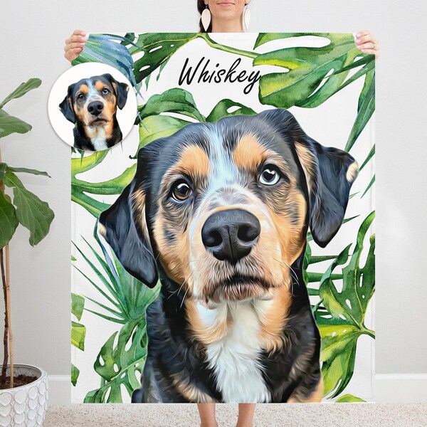 Custom Dog Blanket, Pet Blanket, Made from your Photo, Dog Lover Gifts, Dog Mom Gift, Pet Lover Gifts