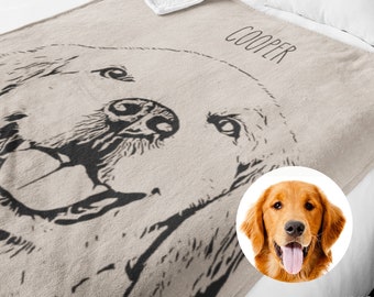Custom Pet Blanket - Personalized Dog Photo Blanket with Name - Cat Photo Blanket - Custom Dog Blanket - Gift for Dog Lover - Dog Dad Gift
