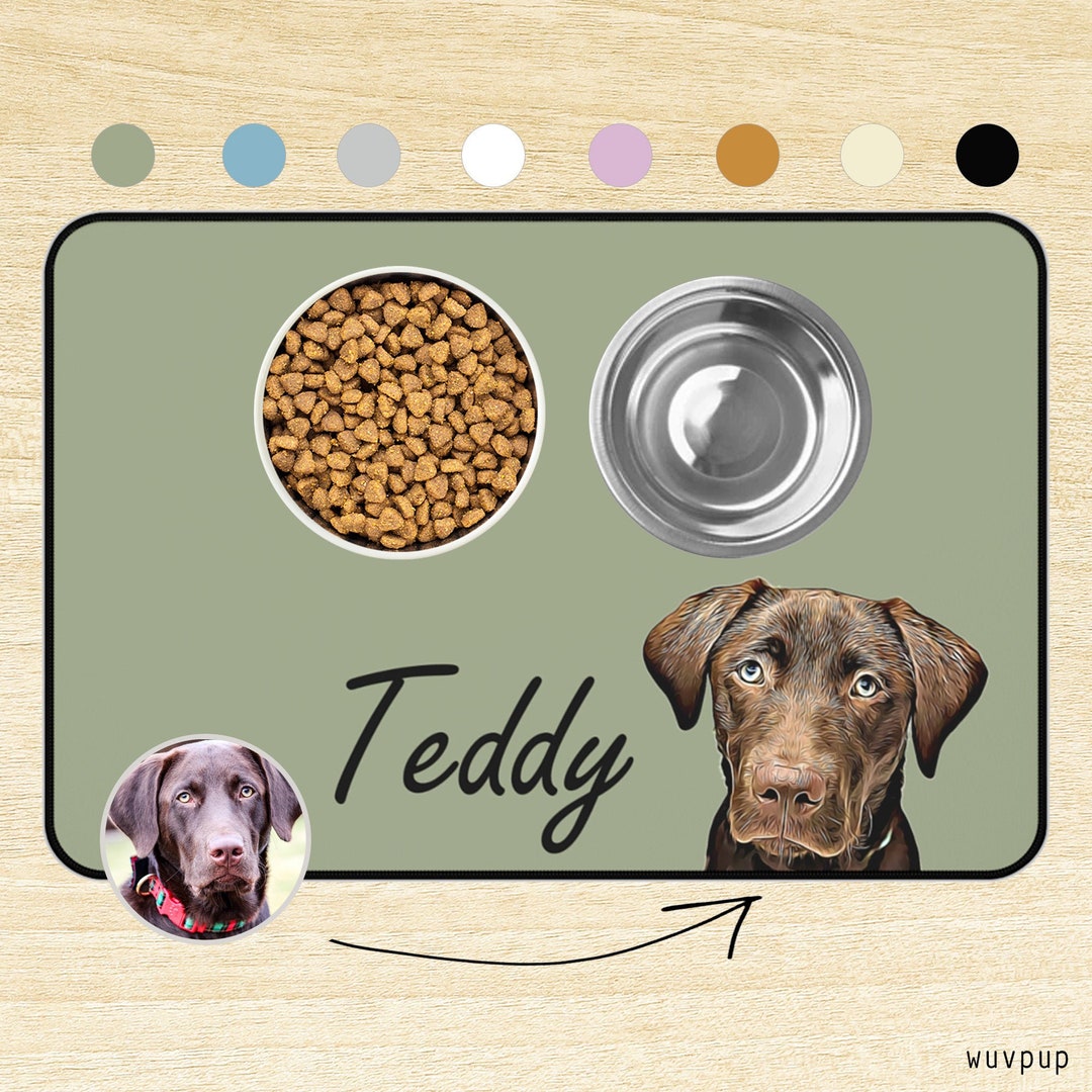 Personalized Dog Mats Using Pet Photo Name Personalized Dog Food Mat