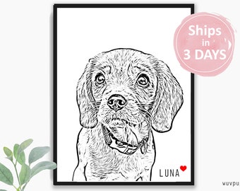 Custom Dog Drawing  - Dog Sketch - Custom Pet Sketch - Dog Drawing Custom Portrait - Dog Mom Gift Idea