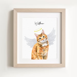 Watercolor Cat Painting From Picture Custom Cat Loss Gift Custom Cat Portrait, Cat Sympathy Gift, Cat Memorial Gift, Custom Pet Painting