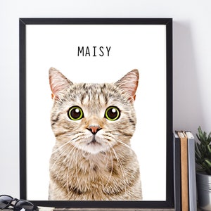 Custom Cat Portrait - Cat Canvas from Photo - Cat Portrait Cat Memorial Gift - Custom Cat Painting - Cat Lover Gift - Cat Loss Gift