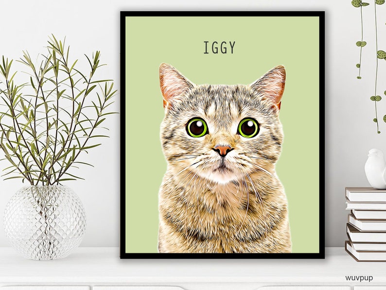 Custom Cat Canvas Pet Canvas from Photo Cat Portrait Cat image 0