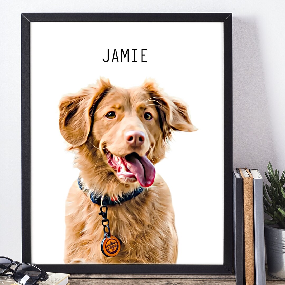 Custom Dog Portrait Canvas, Custom Dog Painting Poster, Custom Dog Canvas, Gift for Dog Lovers