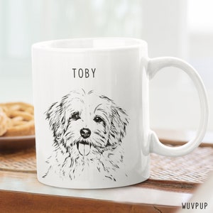 Custom Dog Mom Mug - Personalized Dog Coffee Cup - Gift for Dog Mom or Dog Dad - Made from your Photo - Dog Face Mug