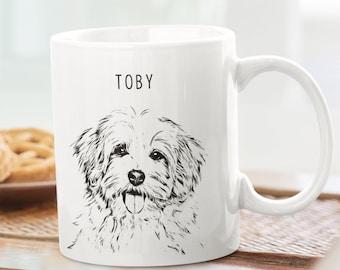 Custom Dog Mom Mug - Personalized Dog Coffee Cup - Gift for Dog Mom or Dog Dad - Made from your Photo - Dog Face Mug
