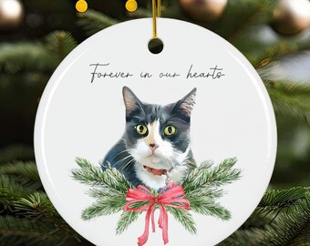 Katzen-Memorial-Verzierung, Katzenverlust-Verzierung, Katzenverzierung, individuelles Katzenverlustgeschenk, Haustier-Memorial-Verzierung personalisiert, Weihnachtskatzenverzierung
