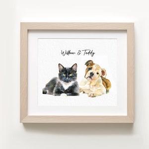 Watercolor Pet Portrait From Picture Custom Pet Painting, Custom Pet Watercolor Portrait Pet Memorial Gifts Pet Loss Gift Pet Paintings