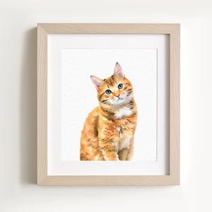 Custom Watercolor Cat Portrait From Picture Custom Cat Painting Custom Pet Portrait Cat Memorial Gifts Cat Loss Gift Cat Paintings