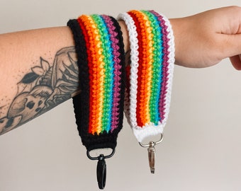 Crochet Rainbow Wristlet