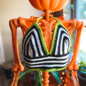 Beetlejuice Crochet Bralette/Top - (S/M)