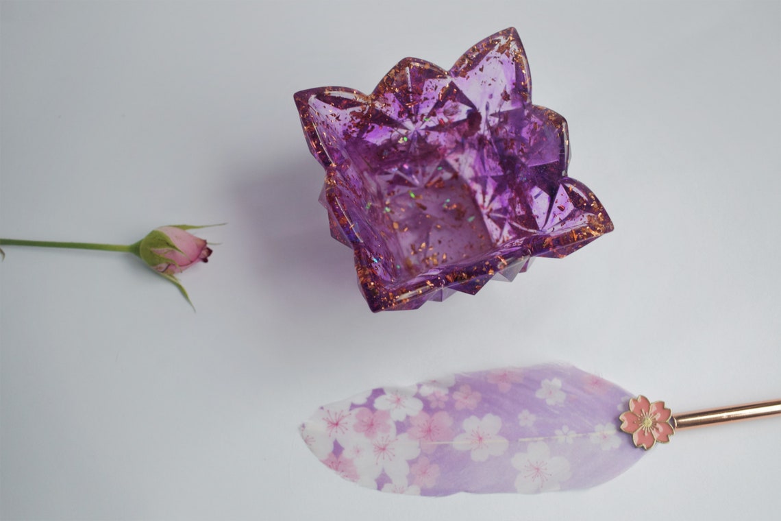 Flowers petals box Diamond box jewelry Crystal ice box gold Etsy