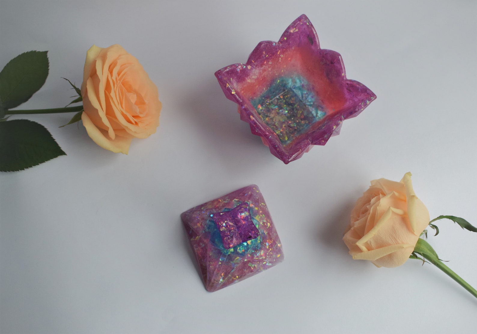 Flowers petals box Diamond box jewelry Crystal ice box gold Etsy