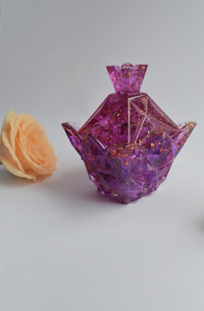 Flowers petals box Diamond box jewelry Crystal ice box gold Etsy