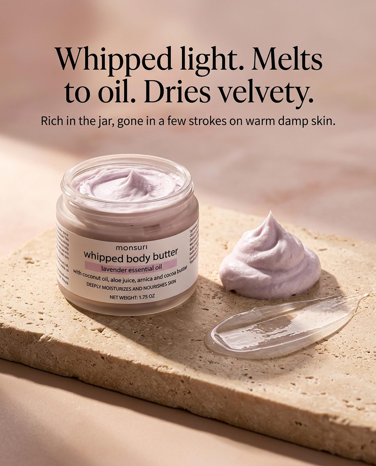Lavender Lotion in a Jar, Whipped Cocoa Body Butter With Aloe and ...