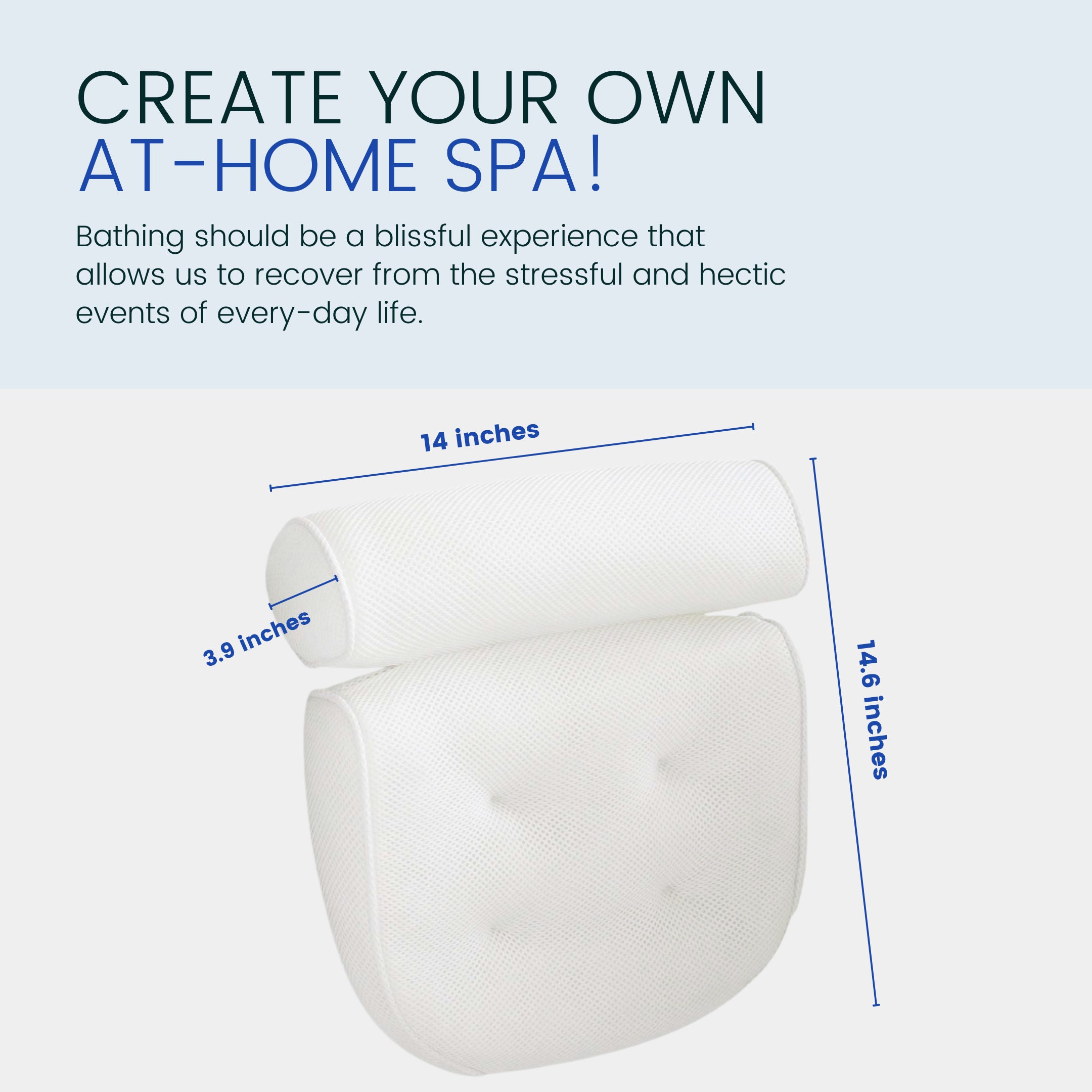 Bubble Bath Pillow for Tub With 6 Suction Cups: at Home Spa Bathtub ...