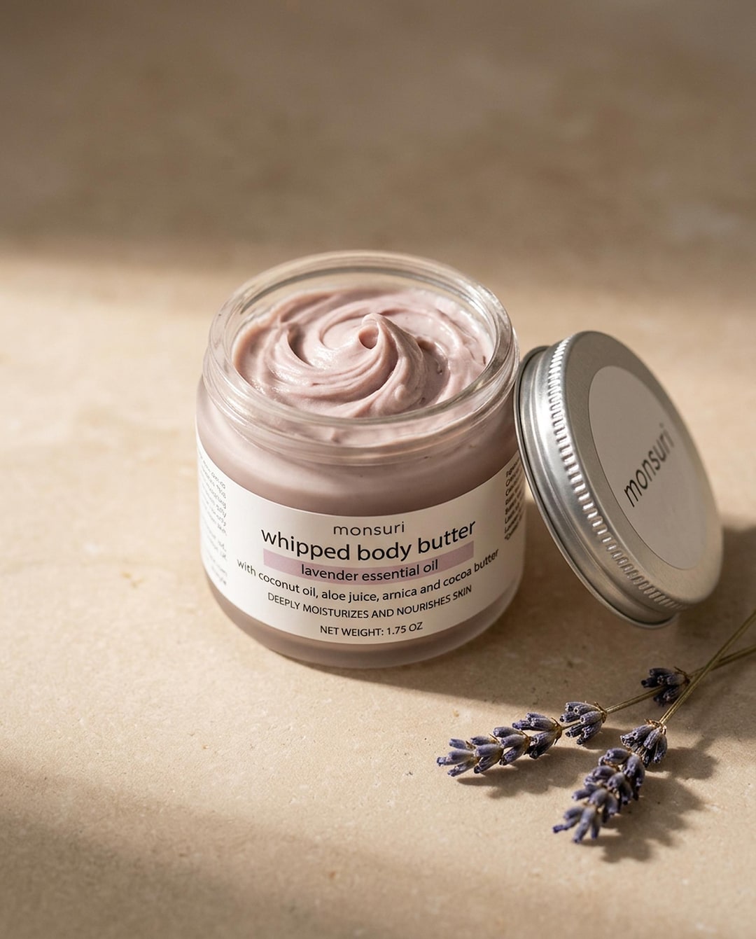 Lavender Lotion in a Jar, Whipped Cocoa Body Butter With Aloe and ...