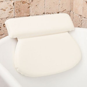 Bath Pillow for Women and Men - Luxury Headrest Cushion for Neck, Back &  Head Support - Bathtub Accessories (Classic)